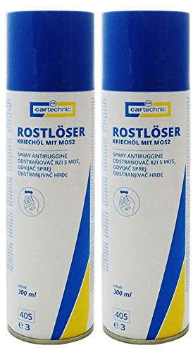 2x cartechnic Rostlöser Spray 300ml, Kriechöl mit MOS2, Korrosionsschutz