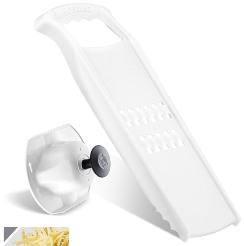 Börner Rösti PowerLine Râpe à Légumes (2 pièces) • Râpe à Légumes + Porte-Fruit pour Rösti Suisse, Galettes de Pommes de Terre ou de Courgettes • Idéale pour Pommes de Terre (Blanc)
