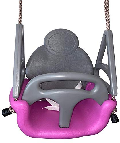 Loggyland Dauenschlafsack Asiento Columpio Bebé 3in1 De 3 hasta 12 Años I Niño I Creciendo con I Gris Fucsia I Kleinkindschaukelsitz