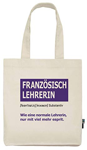 clothinx Tasche als Geschenk für Lehrerinnen und Lehrer | Bio und Fair Zertifizierte Rohware | Viele Fächer zur Auswahl | Schöne Geschenkidee zur Verabschiedung, Referendariat oder zum Geburtstag