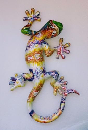 Salamandre Vert Bleu Brillante Decoration en RESINE