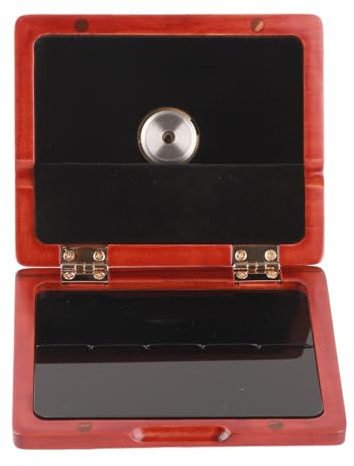 Estuche de Cañas para Clarinete Saxofón de Madera Maciza con Higrómetro, Goma e Interruptor Magnético para 5 Cañas (ámbar)