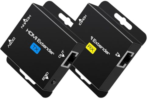 HDMI Extender Over ethernet Cat5e Cat6 200FT HDMI Ethernet Adapter Transmitter Sender Receiver Repeater Balun Support 1080P@60Hz 3D POC Copy EDID Up to 1920x1200