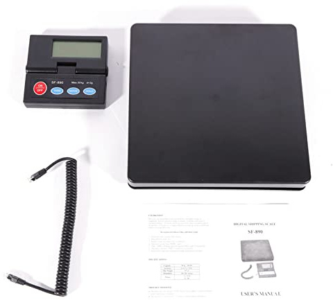 Paketwaage,Lightakai 50kg Paketwaage Plattformwaage Digitalwaage,4 Verschiedenen Maßeinheiten, Genaue Messung, Mit LCD-Bildschirm Geeignet Für alle Arten Von Gegenständen