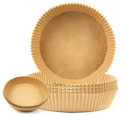 Air Fryer - Carta da forno per friggitrice ad aria calda, 24 cm, 30 pezzi, rotonda, antiaderente, monouso, impermeabile, resistente all'olio, non porosa, per friggitrice ad aria e forno a microonde