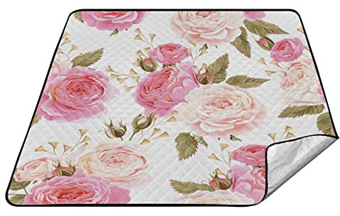 Große Picknickdecke Bodendecke mit Aufbewahrung für Reisen Rose Blume