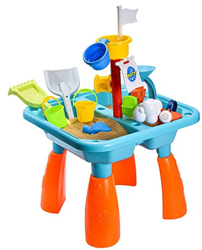 YUDOXN Mesa de Agua y Arena Mesita Infantil para Juegos. Juguetes de Playa para niños, Mesa de Arena.Seguro y Portátil - Fomenta el Juego Creativo. (Square Table)