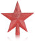 simarro Weihnachten Glitter Star Tree Topper, 20CM Weihnachtsbaumspitze Krone Glitter Star Ornaments für Neujahr Weihnachtsbaumspitze Outdoor Home Holiday Decoration (Rot)