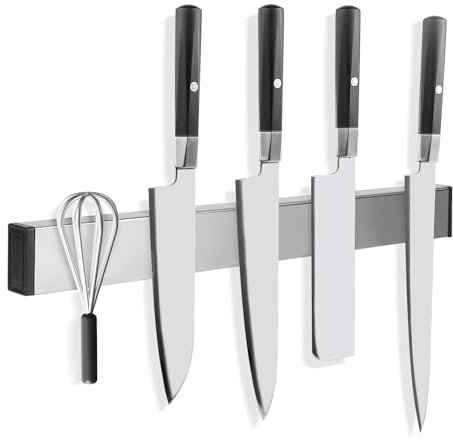 Aolso Magnetic Knife Holder, 30CM(11.81 Inch) Magnetic Knife Strip, Stainless Steel Storage Magnetic Knife Rack with Powerful Magnets, Kitchen Utensil Holder, Kitchen Knife Organizers