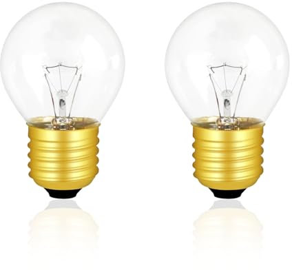 2 Pezzi Lampadina per Forno E27 Dimmerabile, 71 * 45mm, G45 Lampadina, Luce Calda 2700K, 410LM, AC 240V, Tolleranza al Calore 300 ℃, Lampadine P45 Globe Trasparenti per Forno, Lampada Lava