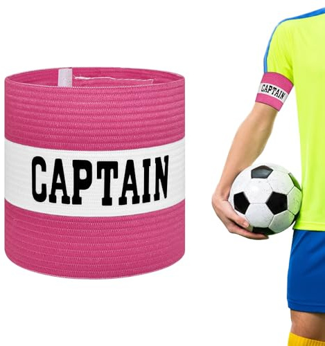 Mezeic Captain Armbands for Soccer, Unisex Captain's Armband Adjustable Football Arm Bands Adults & Youths Elastic Captain Arm Band Team Sports Accessories - Pink