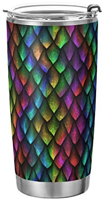 Anticsao Dragon Scales Tumbler with Lid and Straw, Insulated Stainless Steel Tumbler Cup, Double Walled Travel Coffee Mug Thermal Vacuum Cups for Hot & Cold Drinks 20oz