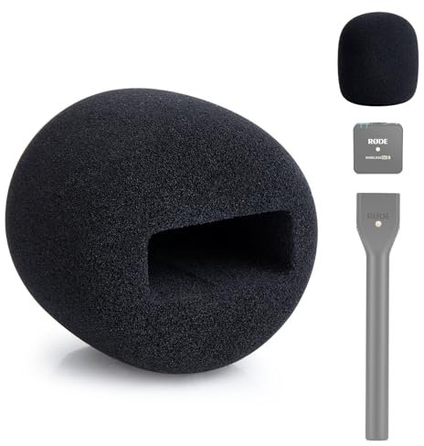 YOUSHARES Popschutz für Rode Wireless GO I und II/PRO - Geeignet für Interview Go Handheld-Adapter Mic Pop Filter Schaumstoff Windschutz Kompatibel mit Wireless GO 1/2, Ersatz-Rode Pop-Filter