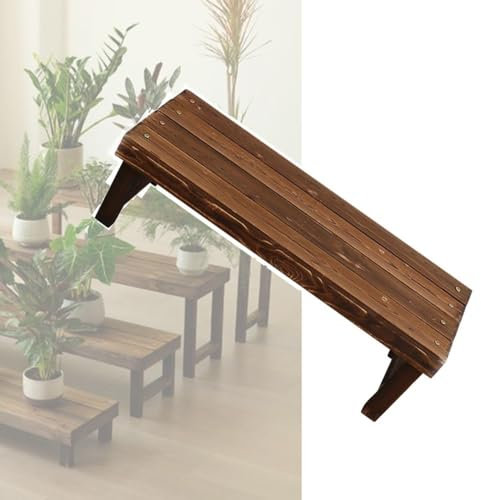 ILOOXI Pflanzenständer aus Holz, 80/100/120 cm lang, Vintage-Blumenbank, Pflanzenregal, Blumenregal, Holzbank für drinnen, draußen, Garten, Terrasse (Größe: 80 x 25 cm/32 x 10 Zoll)