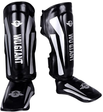 ForceRoute Schienbeinschoner für Muay Thai,Schienbeinschoner Kickboxen,Schienbeinschoner für Taekwondo,Schienbein- Und,Spannschutz,Verstellbar,Schienbeinschutz Polster Shin Guard Sparring.