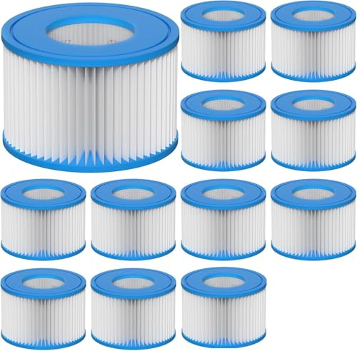 Vokowin Spa Filter VI, 12 Stück Filterkartuschen VI für Bestway Miami, Monaco Lay-Z-Spa, Vegas, Palm Springs, Flowclear Pool Filter Ersetzt die Originalkartusche 58323