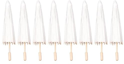 berjalan Lot de 8 parapluies en Papier pour Mariage, 40 cm, en Bambou, pour pièce maîtresse pour fête de, Objets de scène pour Photo, 40cm