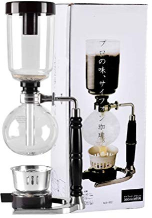 shenruifa Kaffeemaschine, Hand-Siphon-Kaffeemaschine, Hitzebeständiges Glas-Kaffeefilter-Set, Selbstgemachte Kaffeemaschine, Kaffeebrüher, Heißteemaschine für Zuhause und Büro (Schwarz)