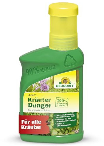 Neudorff Azet Kräuterdünger - 100% natürlicher Bio Dünger für schnelles Wachstum und schmackhafte, aromatische Kräuter, 250 ml