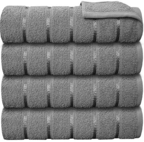ZZZMRH Towels Premium Extra Large Bath Sheets Pack of 4, 100% Egyptian Cotton Bath Towel Set Highly Absorbent – Quick Dry Super Soft Hotel Quality Towels Bath Sheets, Silver
