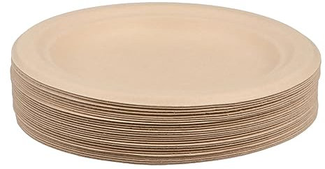 COLLBATH Lot De 100 Plateaux À Gâteaux Ronds En Papier Marron Clair De 15 Cm Pour Mariage Anniversaire