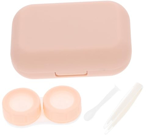 Homoyoyo Kontaktlinsenbox mit Spiegel Auslaufsicherer Kontaktlinsenbehälter Tragbarer Linsenhalter für Reisen Hause Kleiner Aufbewahrungsbox für Kontaktlinsen
