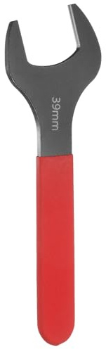 sourcing map Einzelner offener Maulschlüssel 39 mm metrisch 15 Grad Versatz-Winkel U-förmiger Maulschlüssel kleiner Flachkopf geschwärzter Schlüssel mit rotem Schaft für Autoreparatur Möbelmontage