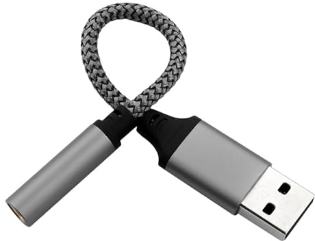 Adattatore audio da USB C a 3,5 mm Cavo Stereo Con Chip Di Decodifica | Convertitore Scheda Sonora Esterno Chip di Decodifica Integrato per Cuffie, Auricolari, PC, Portatili e Computer D