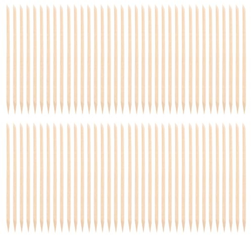 DECOMELODY Bâtonnets de Manucure en Bois 100 Pcs Multifonctionnels pour Pédicure et Nettoyage, Design Facile à Utiliser, Outil Professionnel pour Repousser Cuticules