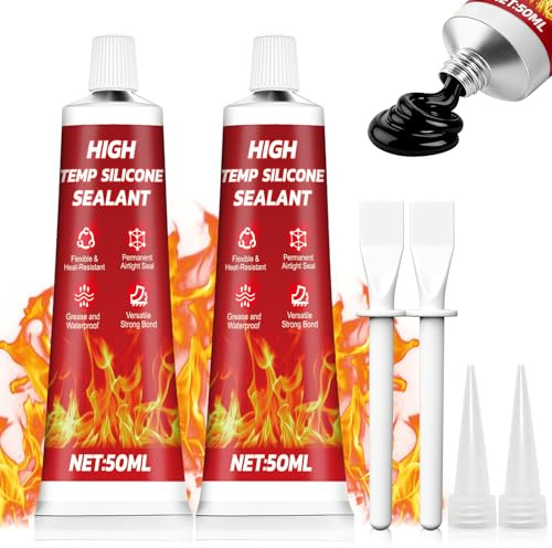 Pegamento Alta Temperatura, Silicona Negra 100 ml, Sella Hornos y Chimeneas | Silicona Alta Temperatura, Masilla Refractaria, para Estufas y Campanas Extractoras