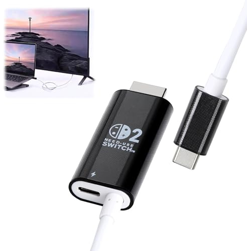 HENGBIRD Cable adaptador USB C a HDMI de 2 m, 4 K a 60 Hz, 100 W PD, estación de acoplamiento portátil de repuesto para Switch 2/1/modo OLED TV, cable de juego Plug & Play para Switch, iPhone, Steam