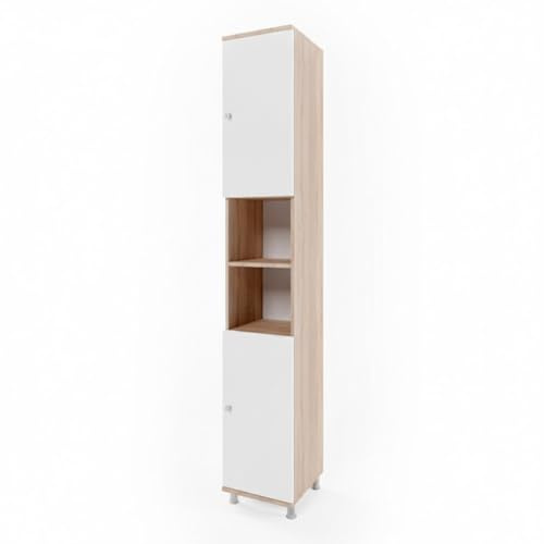 Vicco Badschrank Fynn, Sonoma, 30 x 190 cm | zur Aufbewahrung von Badutensilien und Handtüchern