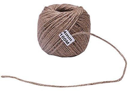 Corda di juta naturale Materiali per imballaggio di spago Corda durevole Cordoncino avvolto in carta regalo, 4mm-328ft
