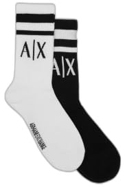Emporio Armani Herren Logo Crew Socks Winter-Accessoire-Set, Nero/Bianco/Schwarz/Weiß, Small-Medium
