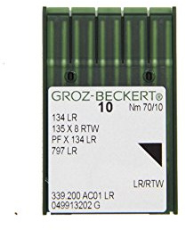 GROZ-BECKERT 10-pack lädernål 134 LR med rund kolv och skärspets för industrisugmaskiner