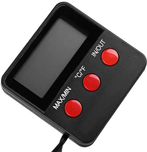 TOPINCN Termómetro Lcd Digital Higrómetro Para Mascotas Termómetro Para Incubadora Huevos Medidor Temperatura Y Humedad Con Pantalla Lcd Grande Y Cable Sensor