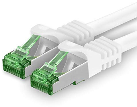 1aTTack.de Câble Réseau Cat7 Cat 7 10 GB/s - 1x 25m - RJ45 Ethernet LAN DSL Routeur Modem - Blanc