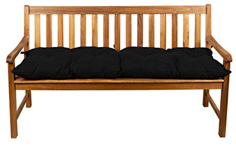 Gutekissen® Bankauflage Stuhlkissen Hollywoodschaukel Garten LS (160x40, Schwarz)