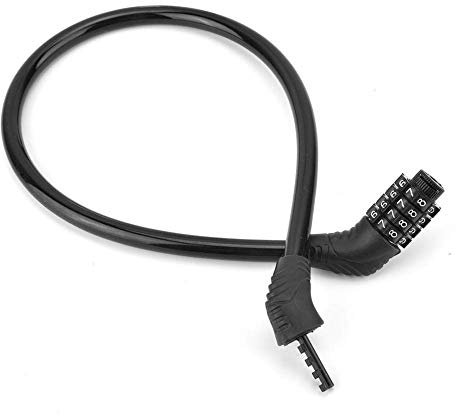 Fahrradschloss Zahlenschloss, Stahlkabelschloss Zahlen-Code-Kombination-Schloss mit 4 Stelligem Zahlenkennwort für Fahrräder, Motorräder, Motorroller und Diebstahlsicherung im Freien schwarz