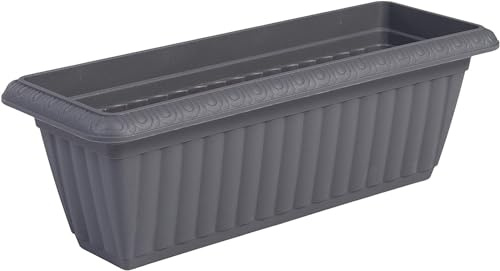 Iris Ohyama, Pflanzentopf, Wandbegrünung mit Wasserableitung/Speichersystem für die Gartenarbeit - Slim Planter Relief 500, Grau