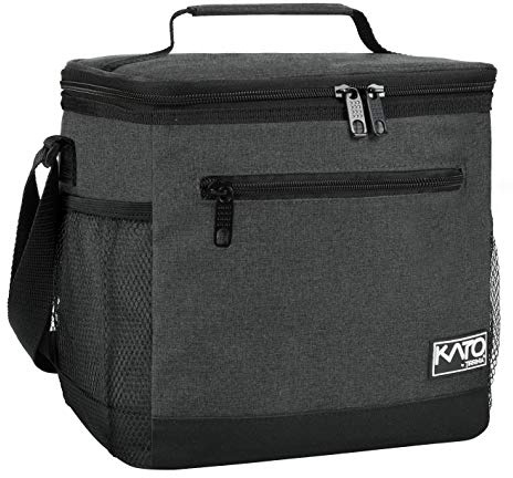 Kato Tirrinia Insulated Lunch Bag 10.5L(20 Cans), Large Cool Bag Thermal Tote Bags for Lunch Work School Camping Picnic, Foldable Cooler Bag for Food or Lunch Box Container,Charcoal