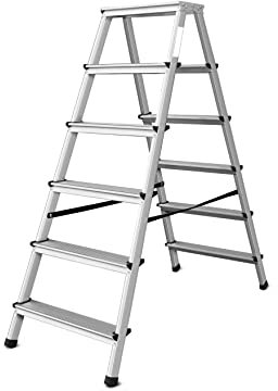 Escabeau pliant 2 x 6 marches double face