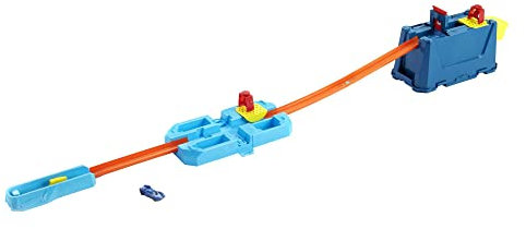Hot Wheels GYK45 - Track Builder Unlimited Mega Crash Stunt Box Spielset mit 18 Bauteilen in Aufbewahrungsbox mit Deckel und einem Fahrzeug, von 6 bis 12 Jahren
