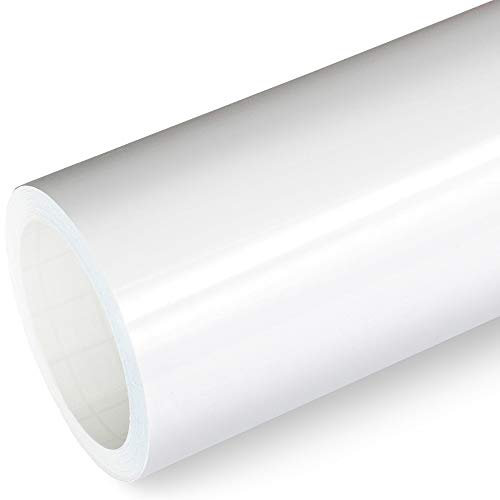 Actinium® Klebefolie 8€/m² Weiss Glanz | 5m x 0,31m selbstklebende Folie glänzend | Möbelfolie selbstklebend Küchenfolie Plotterfolie