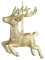 Hansmeier® Hirsch Weihnachtsdeko - Anhänger für Weihnachten - 3er Set Gold - 13x10x5 cm - Baumschmuck - Weihnachtsdeko