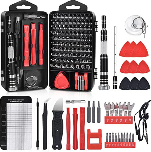 Herrfilk Magnetische Präzisions-Schraubendreher with Bit Set, 140 Pcs Mini Screwdriver Werkzeug für die Reparatur von Smartphone, iPhone, Tablet, Konsole, Laptop, Uhren, Kamera, Brillen