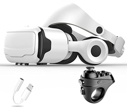 JYMYGS Lunette 3D VR, Casque de Réalité Virtuelle, Casque VR, Contrôleur Bluetooth Smartphone pour iPhone 13 Pro Max/13 Pro/13/12/11, pour Samsung Galaxy S21, Huawei, Xiaomi séries