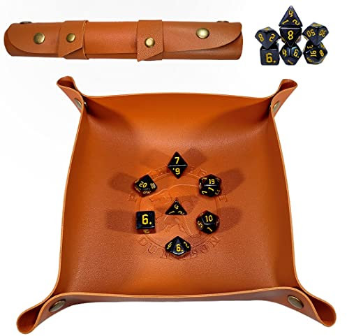 Power Beast Dungeon Tavola Dadi, Vassoio con set di dadi, +7 Pezzi Dadi Inclusi, D&D, Dungeons and Dragons, DND, RPG, Giochi di Ruolo. Borsa Porta Dadi.