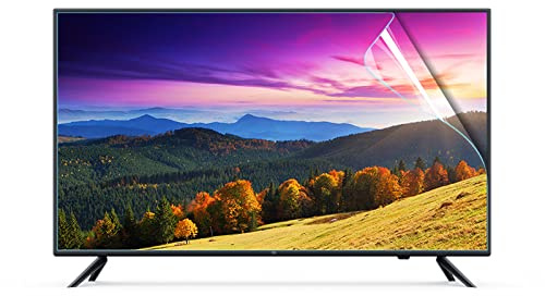 32-75 inch PET TV Screen Protector Film Matte Anti-Blue Light Anti Glare Filter for Curved Screen, No Air Bubbles/Relieve Eyestrain/Ultra Clear/A / 60 Inches 1327x749 mm