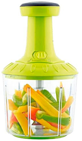 Tradineur Tritatutto a pressione in acciaio inox con funzione di tritatura a pressione capacità 1 litri Ø 14 x 23 cm